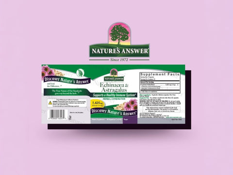 Nature’s Answer Echinacea Astragalus vegetarian capsules 90 count barcode