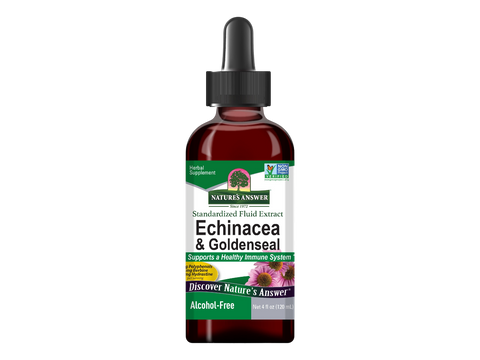 Nature’s Answer Echinacea and Goldenseal alcohol free liquid extract 120ml bottle front view on a white background