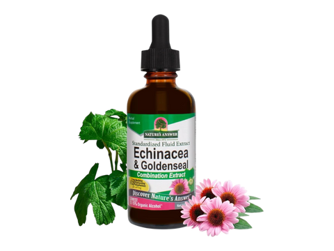 Nature’s Answer Echinacea and Goldenseal liquid extract 1000mg 60ml bottle front view on a white background
