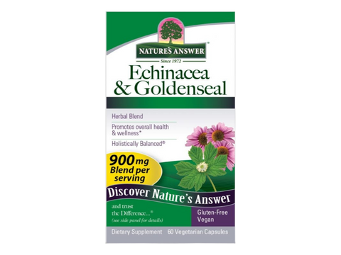 Nature’s Answer Echinacea & Goldenseal Vegetarian Capsules – 60 Count