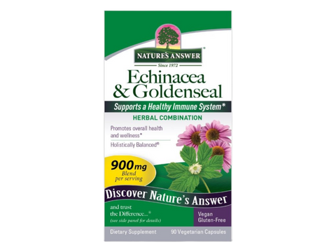 Nature’s Answer Echinacea and Goldenseal vegetarian capsules 90 count box front view