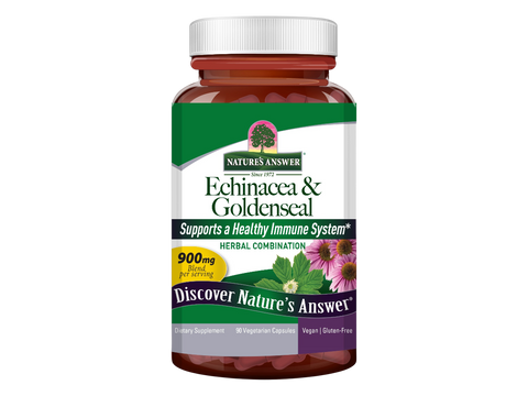 Nature’s Answer Echinacea and Goldenseal vegetarian capsules 90 count bottle front view