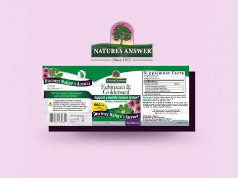 Nature’s Answer Echinacea Goldenseal vegetarian capsules 90 count barcode