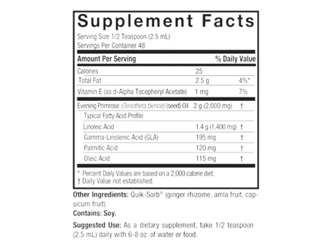 Nature's Answer Liquid Evening Primrose Oil 120ml supplement facts and directions
