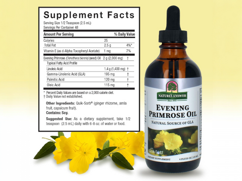Nature's Answer Liquid Evening Primrose Oil 120ml supplement facts and directions