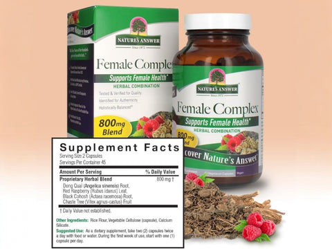 Nature’s Answer Female Complex supplement facts 90 vegetarian capsules back label