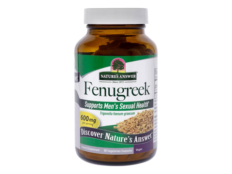 Nature’s Answer Fenugreek Seed vegetarian capsules 90 count bottle front view
