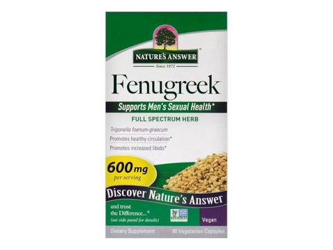 Nature’s Answer Fenugreek Seed vegetarian capsules 90 count box front view