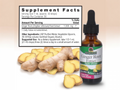 Nature’s Answer Ginger Root Liquid Extract 30ml supplement facts label on a beige background