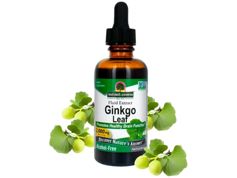 Nature's Answer Alcohol-Free Ginkgo Leaf Extract 30ml liquid herbal supplement front label