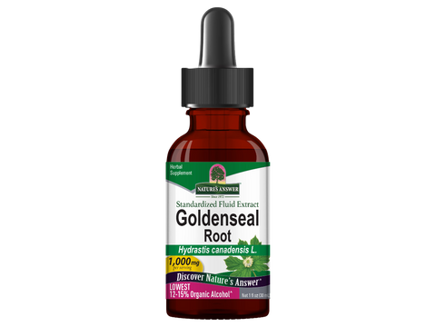 Nature’s Answer Goldenseal Root Liquid Extract Low Alcohol 30ml bottle front view on a white background