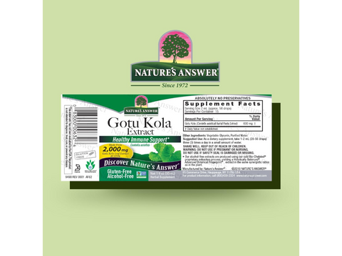 Nature’s Answer gotu kola liquid extract 30ml barcode