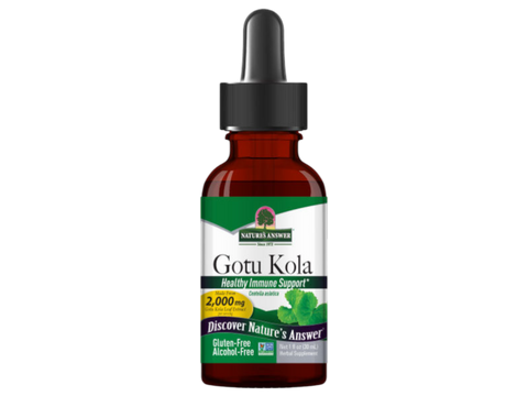 Nature’s Answer gotu kola alcohol free liquid extract 2000mg 30ml bottle front view