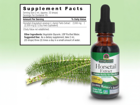 Nature's Answer Horsetail Herb Extract 30ml supplement facts and directions