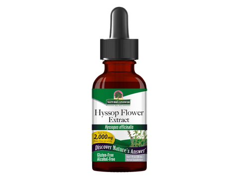 Nature's Answer Alcohol-Free Hyssop Flower Extract 30ml liquid herbal supplement front label
