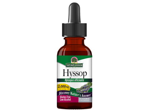 Nature’s Answer Hyssop Herb Liquid Extract Low Alcohol 30ml bottle front view