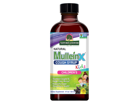 Nature’s Answer Kids Mullein-X Herbal Liquid Supplement Alcohol-Free 120ml bottle front view