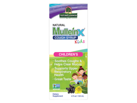 Nature’s Answer Kids Mullein-X Herbal Liquid Supplement Alcohol-Free 120ml box front view