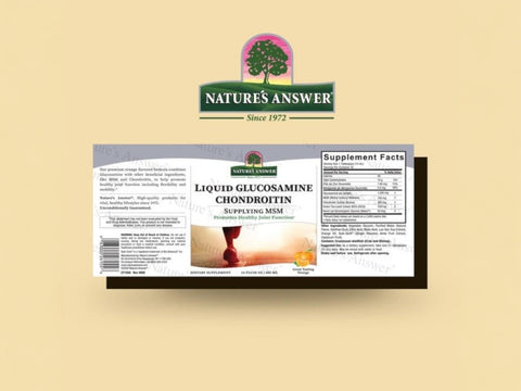 Nature's Answer Liquid Glucosamine Chondroitin MSM Orange 480ml barcode packaging