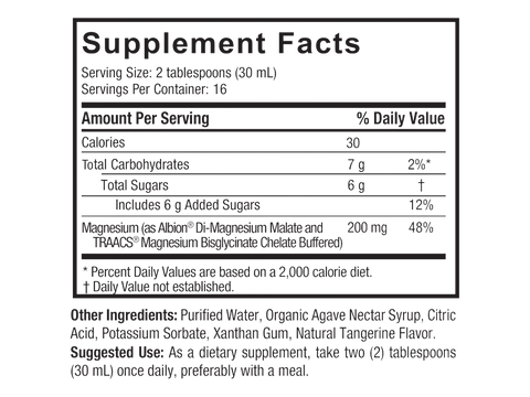 Nature's Answer Liquid Magnesium Malate and Glycinate 480ml supplement facts and directions