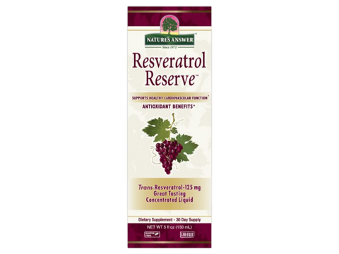 Nature's Answer Alcohol-Free Resveratrol Reserve 150ml box liquid supplement front label