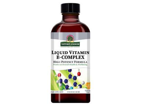 Nature's Answer Liquid Vitamin B-Complex Tangerine 240ml supplement front label