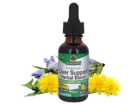Nature’s Answer Liver Support herbal blend alcohol-free 30ml bottle front label