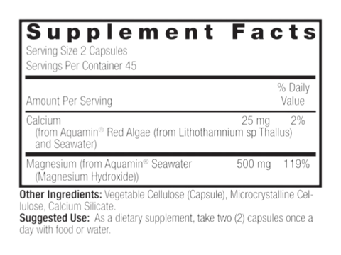 Nature's Answer Marine Magnesium Capsules 90 count supplement facts and directions