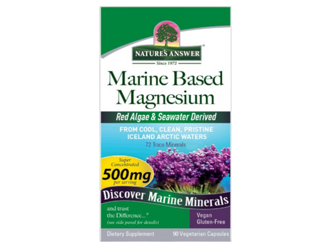 Nature's Answer Marine Based Magnesium Plant-Based Capsules 90 count front box label
