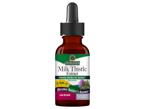 Nature’s Answer Milk Thistle liquid extract low alcohol 30ml bottle front label
