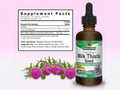 Nature’s Answer Milk Thistle Alcohol-Free Liquid Extract 60ml supplement facts labelon a pink background