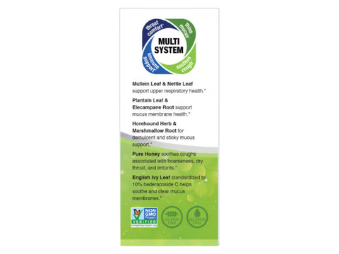 Nature’s Answer Mullein-X Herbal Liquid  box Supplement 120ml ingredient label