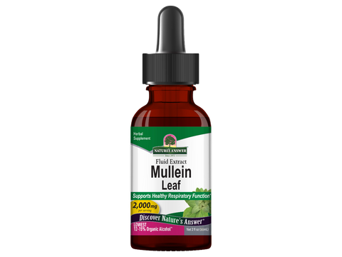 Nature’s Answer Mullein Leaf Liquid Extract Low Alcohol 30ml bottle front view