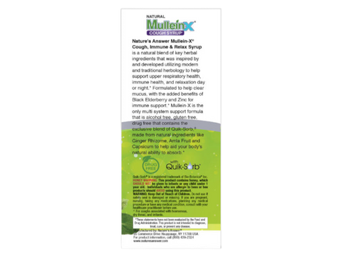 Nature’s Answer Mullein Leaf Herbal Liquid Supplement with Honey 120ml