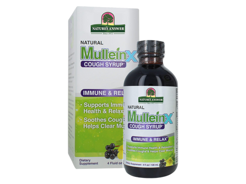 Nature’s Answer Mullein-X Herb & Honey Syrup 120ml bottle & boxfront view