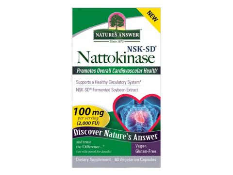 Nature’s Answer Nattokinase Enzyme Capsules – 60 Vegetarian Capsules bottle front label