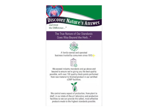 Nature’s Answer Nattokinase Enzyme Capsules – 60 Vegetarian Capsules back label with product information