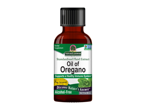 Nature’s Answer Oil of Oregano Leaf Alcohol-Free Liquid Extract 30ml bottle front view