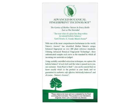 Nature's Answer Oil of Oregano Softgels 150mg 90 count supplement back front label