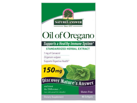 Nature's Answer Oil of Oregano Softgels 150mg 90 count supplement box front label