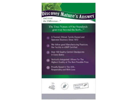 Nature's Answer Oil of Oregano Softgels 150mg 90 count supplement back front label