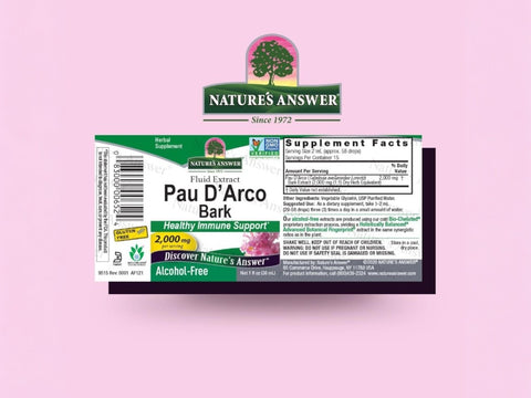 Nature’s Answer Pau D’Arco alcohol-free bark extract 30ml barcode