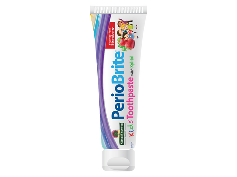 Nature’s Answer PerioBrite Kids Fluoride-Free Toothpaste Strawberry 113.4g tube front view