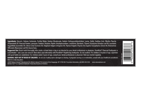 Nature’s Answer PerioBrite activated charcoal toothpaste 113.4g barcode on a white background
