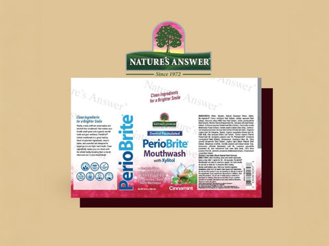 Nature’s Answer PerioBrite Cinnamint mouthwash 480ml barcode