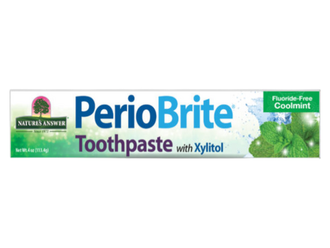 Nature’s Answer PerioBrite fluoride-free Coolmint toothpaste 4ml front view 