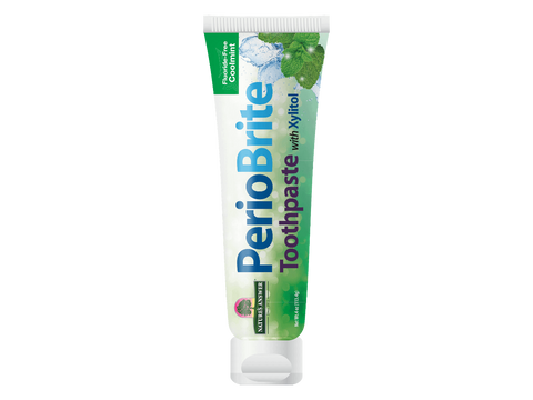 Nature’s Answer PerioBrite fluoride-free Coolmint toothpaste 4ml front view