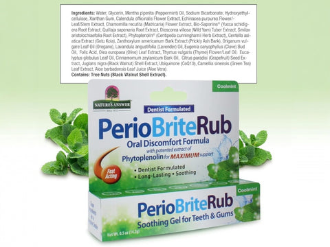 Nature’s Answer PerioBrite Cinnamint mouthwash ingredients and directions 480ml