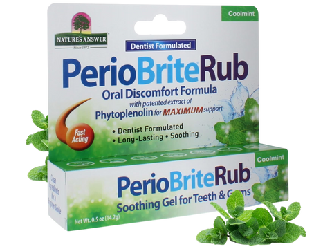 Nature’s Answer PerioRub topical gel for teeth and gums 14.2g box front view