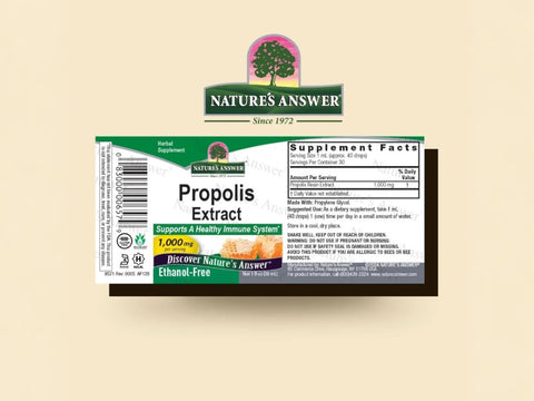 Nature’s Answer Propolis Extract alcohol-free liquid herbal supplement 30ml barcode